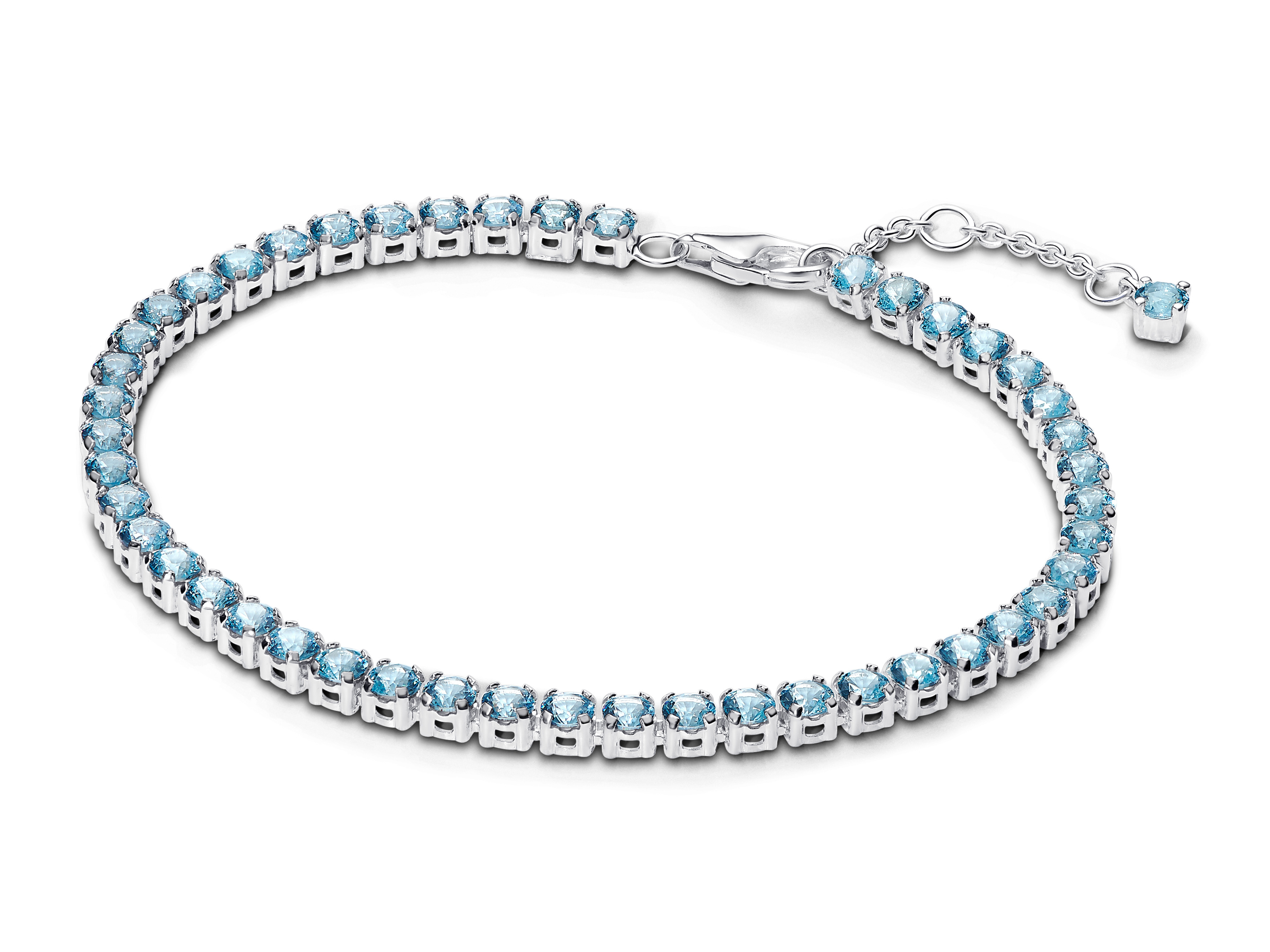 Pandora 591469C03-18 - Funkelndes hellblaues Tennisarmband - Sterling Silber - 18 cm