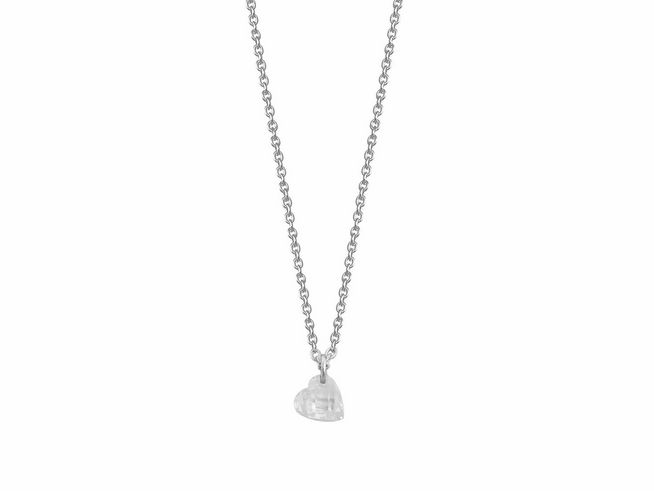 Xenox Sterling Silber Kette XS3606 in 40-45 cm mit Herzanhänger aus der LOVE STORY Kollektion, elegante Karreekette für einen zeitlosen Look.