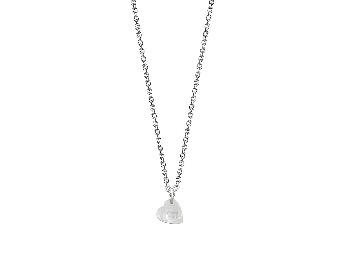 Xenox Sterling Silber Kette XS3606 in 40-45 cm mit Herzanhänger aus der LOVE STORY Kollektion, elegante Karreekette für einen zeitlosen Look.