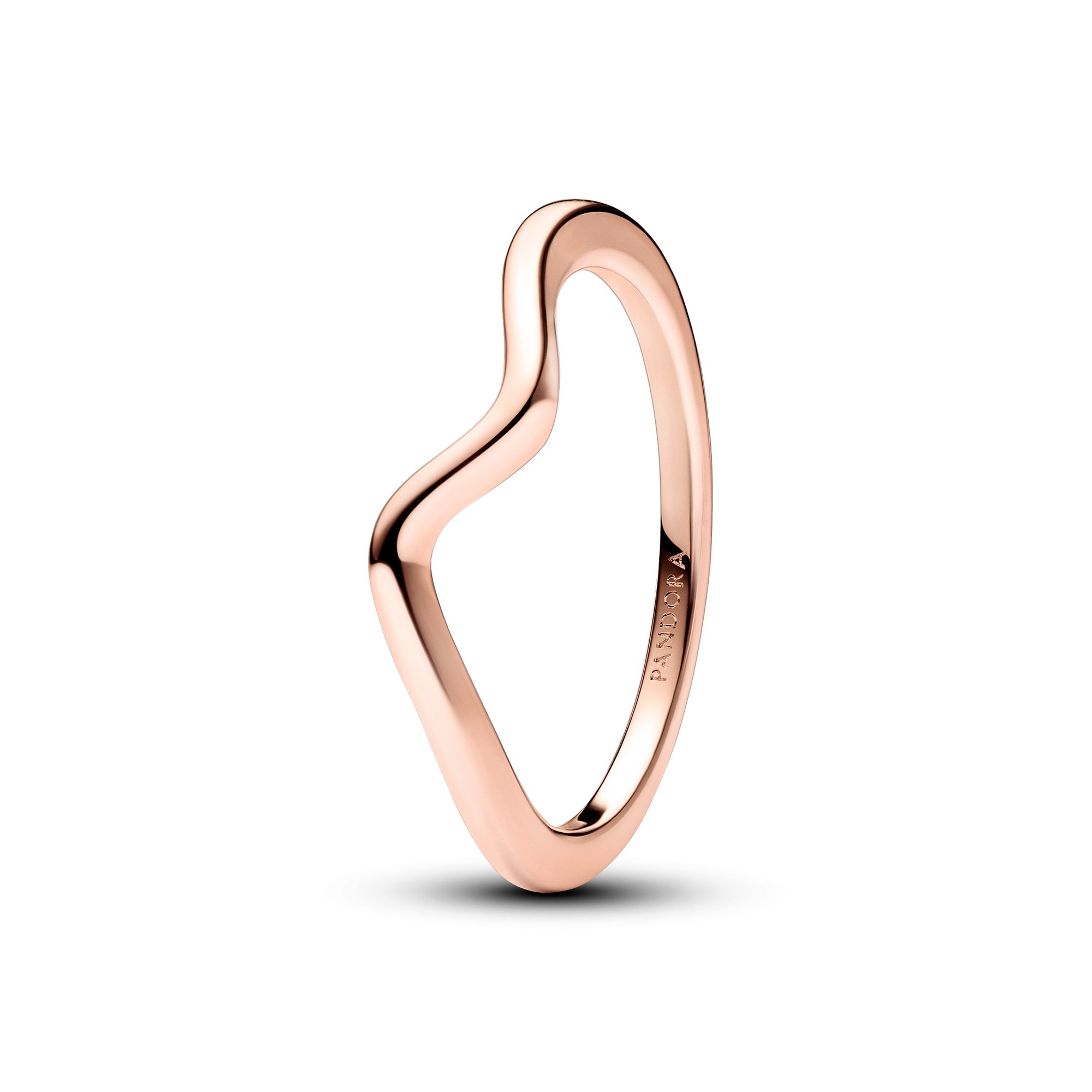 Pandora poliert - Welle Ring - Roségold verg.