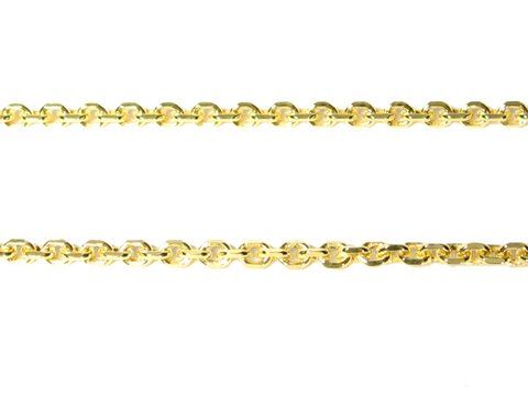 Hochwertige vergoldete Doublé Kette von Juwelier Harnisch, 50 cm lang und 1,8 mm dick, präsentiert sich elegant mit glänzenden Gliedern. Ideal für jeden Anlass.
