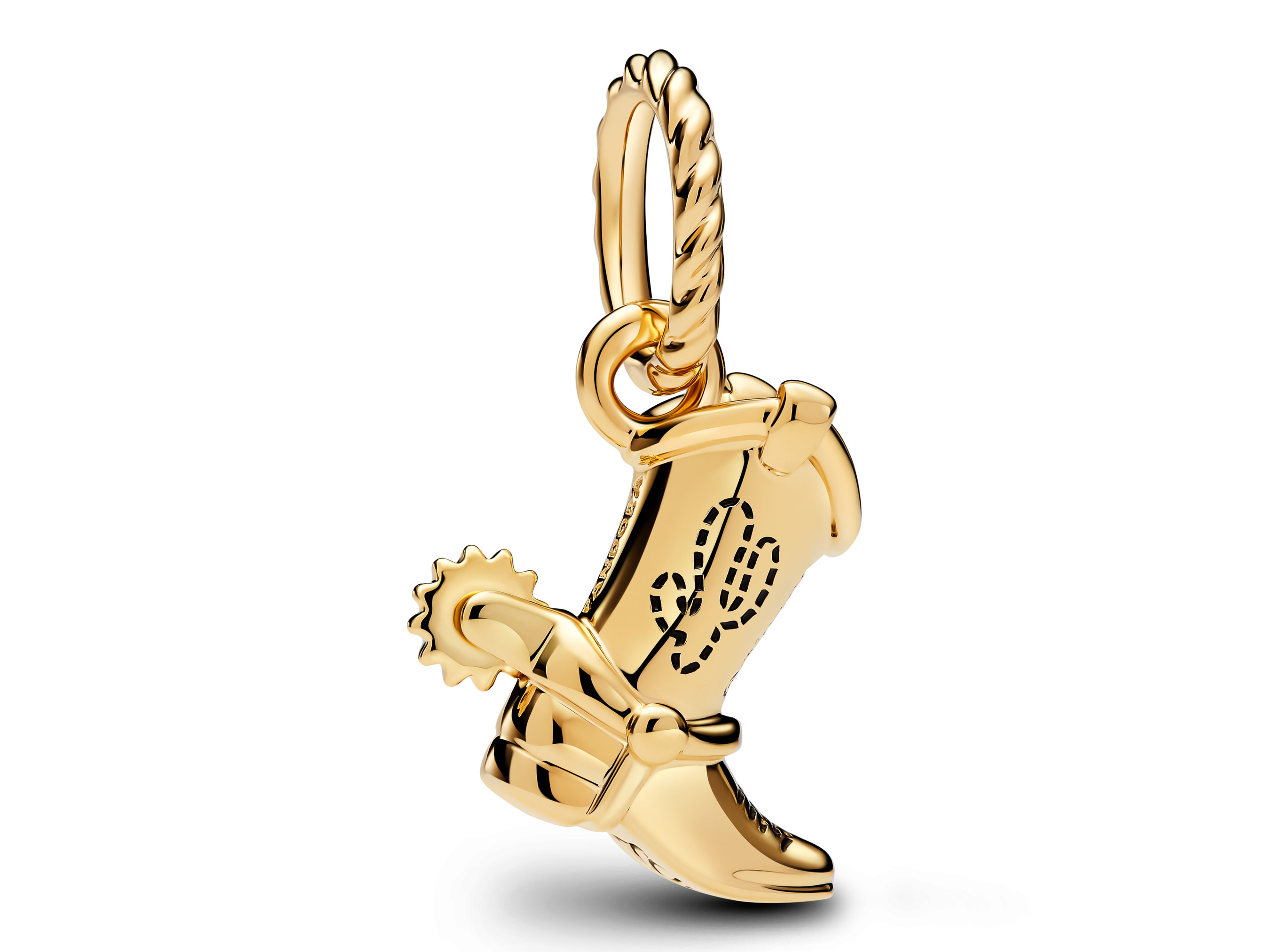 Pandora 764606C01 - Disney Pixar Toy Story Cowboystiefel-Charm - Schwarz - Gelbgold Vergoldung
