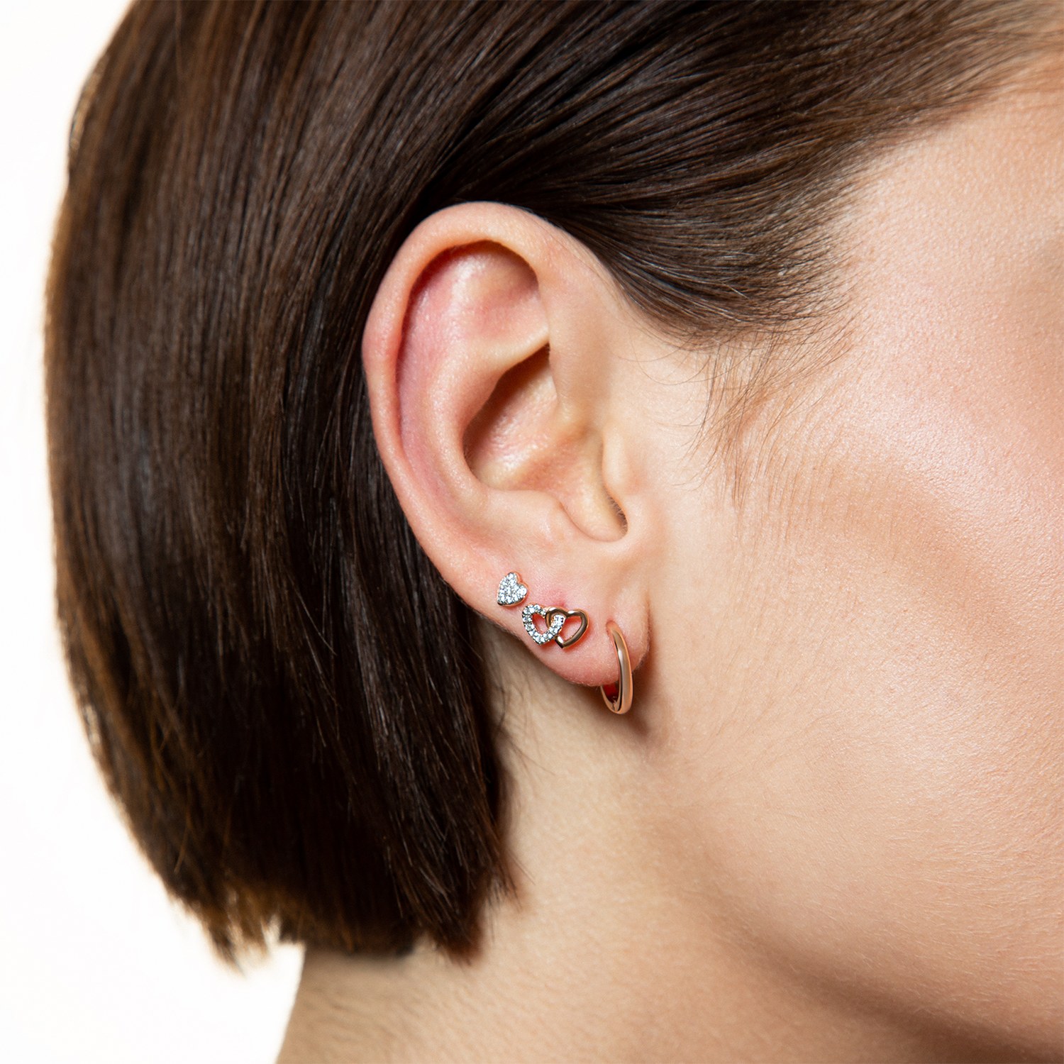 XENOX Sterling Silber Ohrringe XS8660R - Creolen - Roségold vergoldet – Ansicht 2