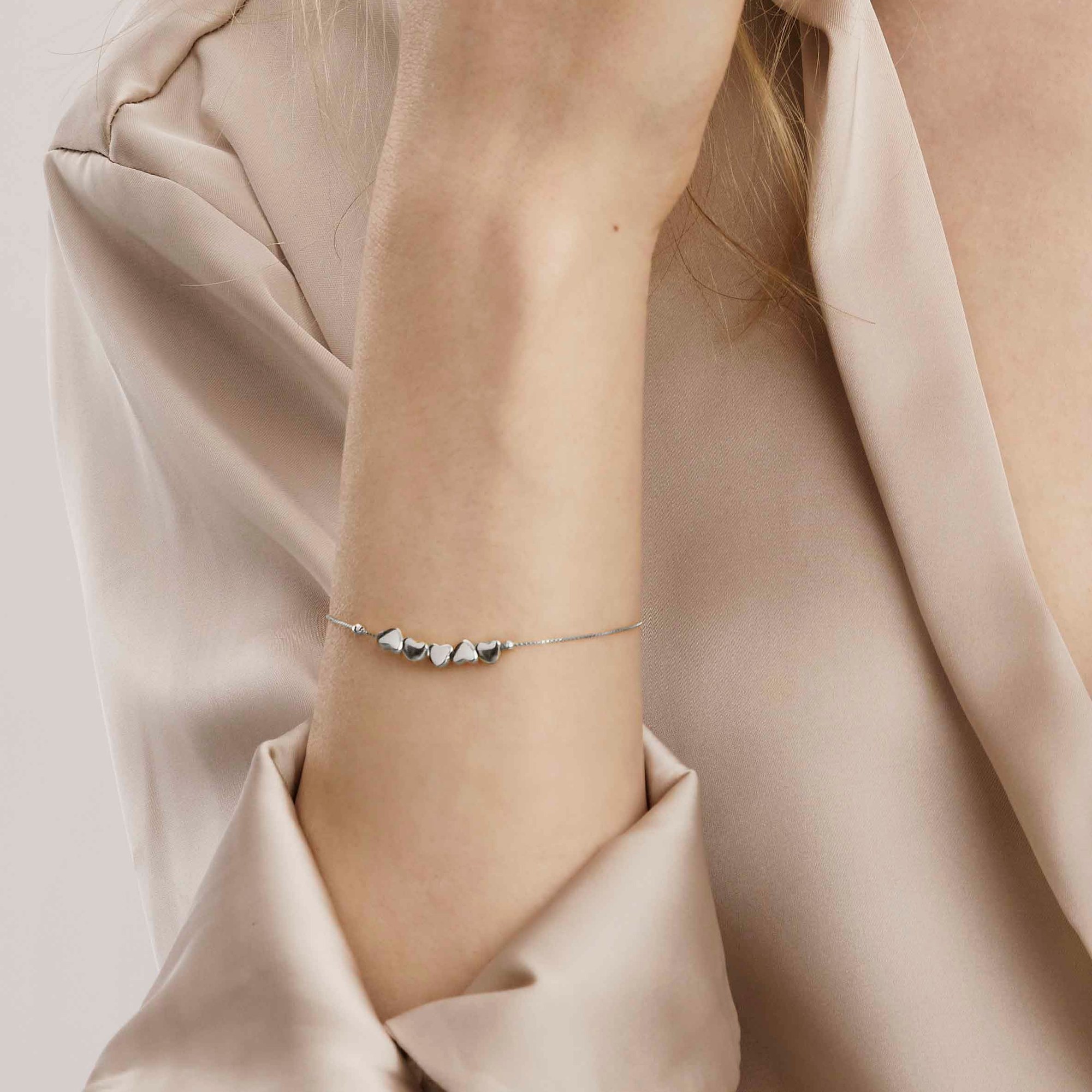 Nomination Sterling Silber - Herz - rhod. Armband - Armonica – fünf Herzen – 15-19 cm – Ansicht 3