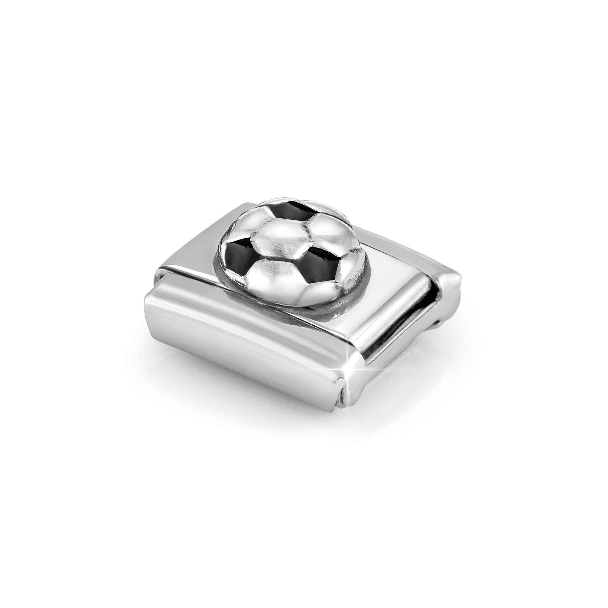 Nomination Composable Classic Charm Fußball schwarz - Edelstahl, Silber 925, Emaille – Ansicht 4