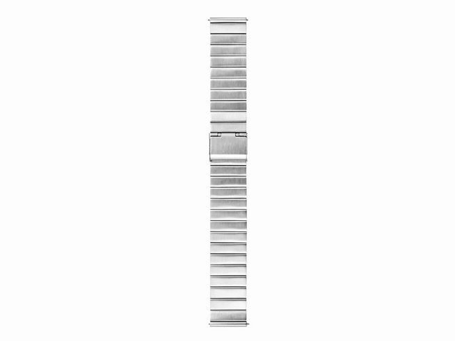 Edelstahl-Metallarmband von Mondaine in Silber mit einer Breite von 20 mm, geeignet als Ersatz für Mondaine Uhren, elegantes und modernes Design, ideal für Uhrenliebhaber.