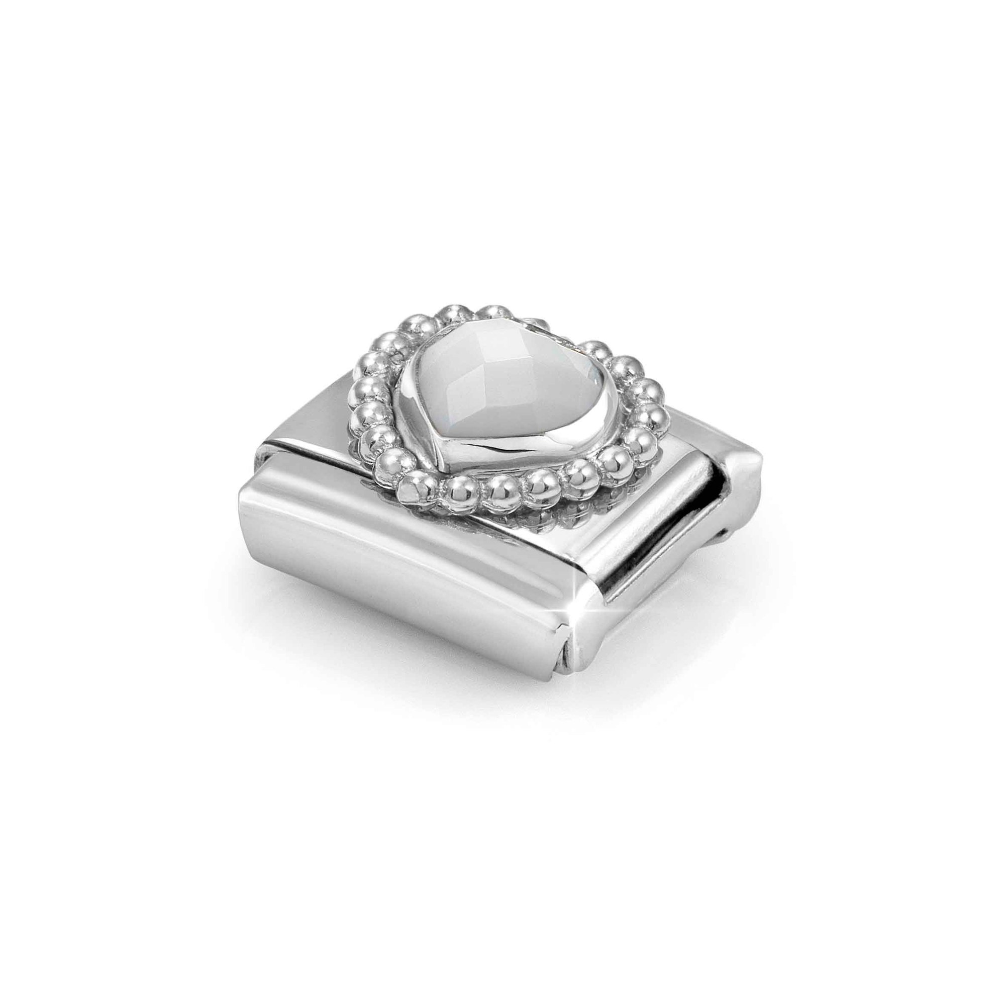 Nomination Composable Classic Charm Herz Kugelfassung weiß - Edelstahl, Sterling Silber – Ansicht 4