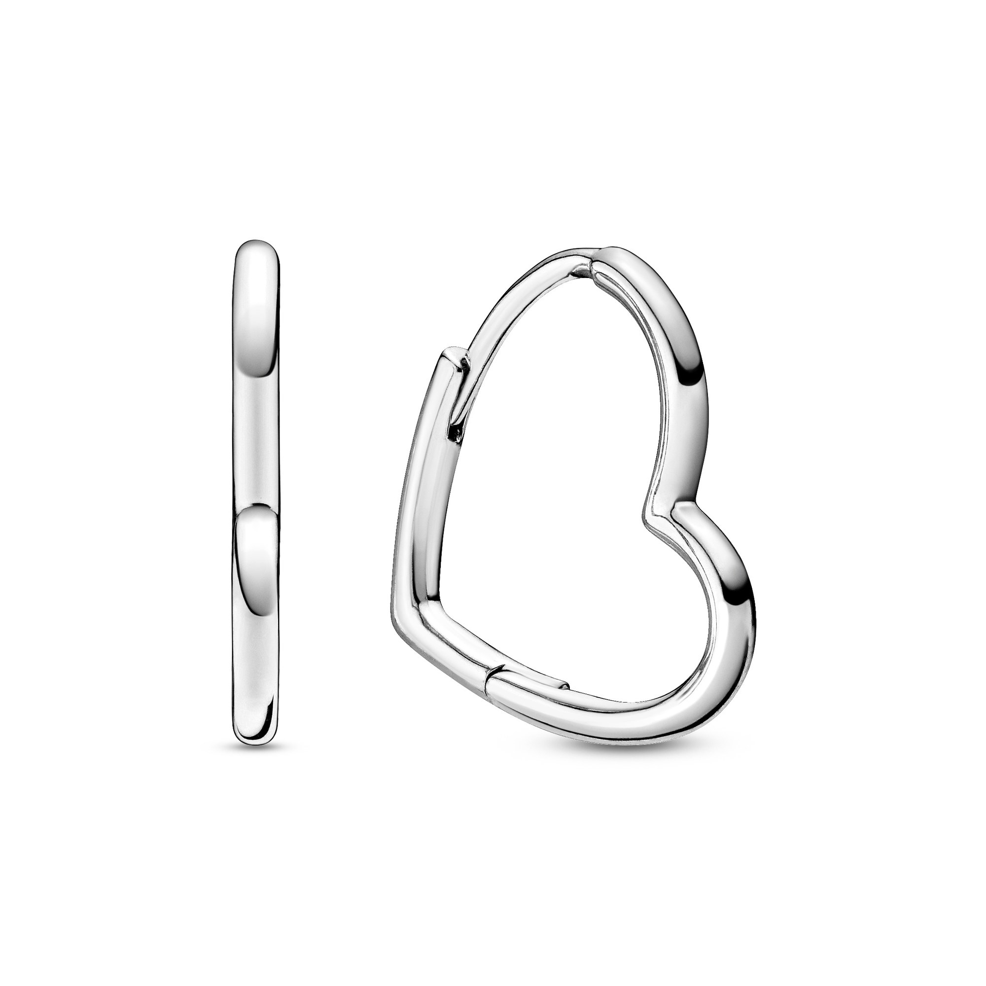 Pandora Asymmetrische Herzen Ohrringe - Sterling Silber