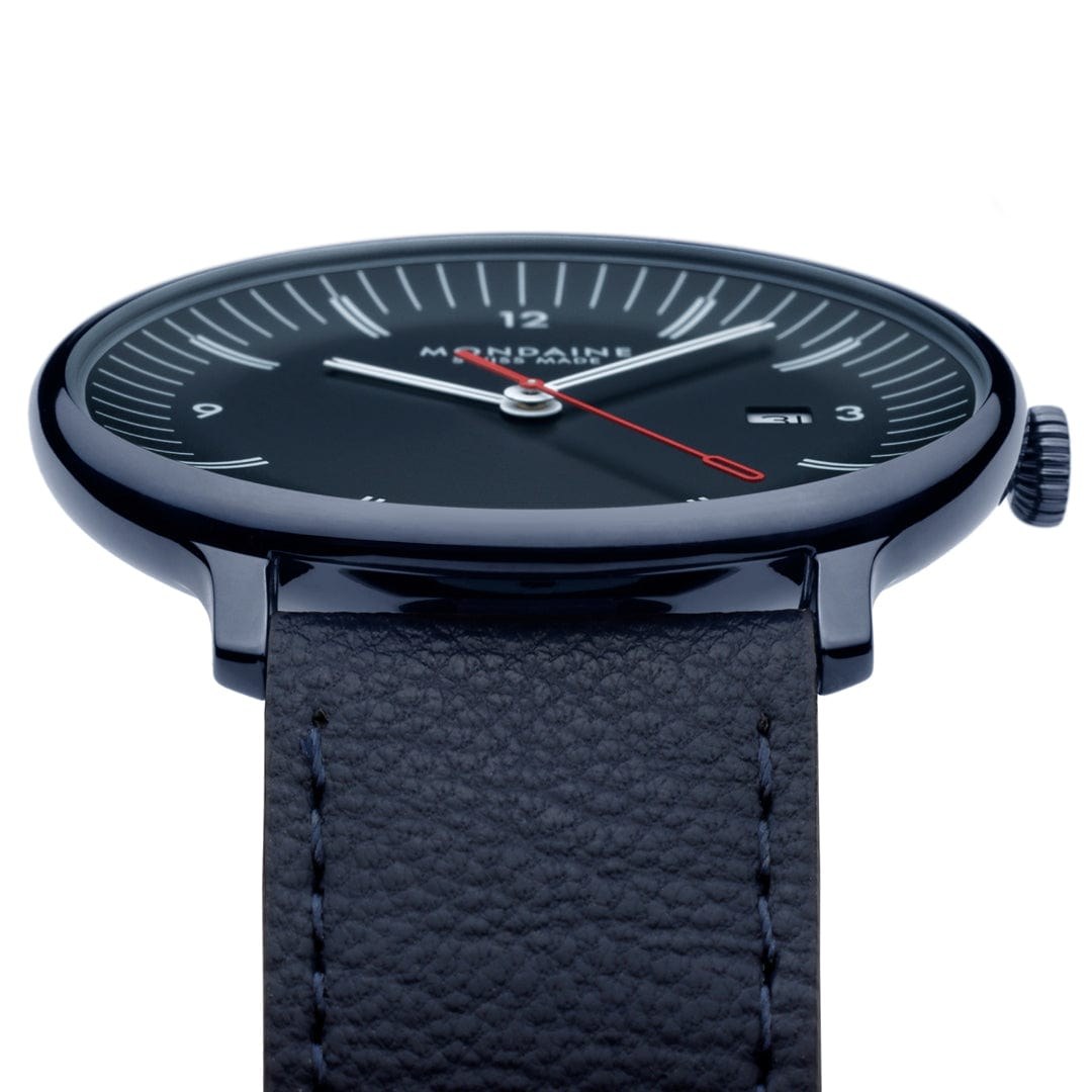 Mondaine Uhr - Doppio - Blau - 41 mm – Ansicht 2