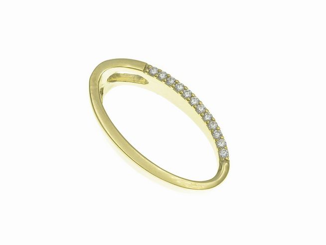 304791-0 Anhänger aus poliertem Sterling Silber in Gelbgold mit dem Buchstaben O, verziert mit Zirkonia, hergestellt von Juwelier Harnisch.