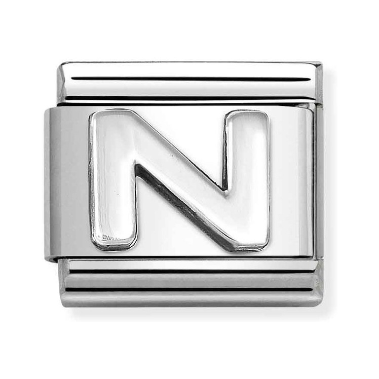 Nomination Composable Classic Charm Buchstabe N - Edelstahl, Sterling Silber oxidiert