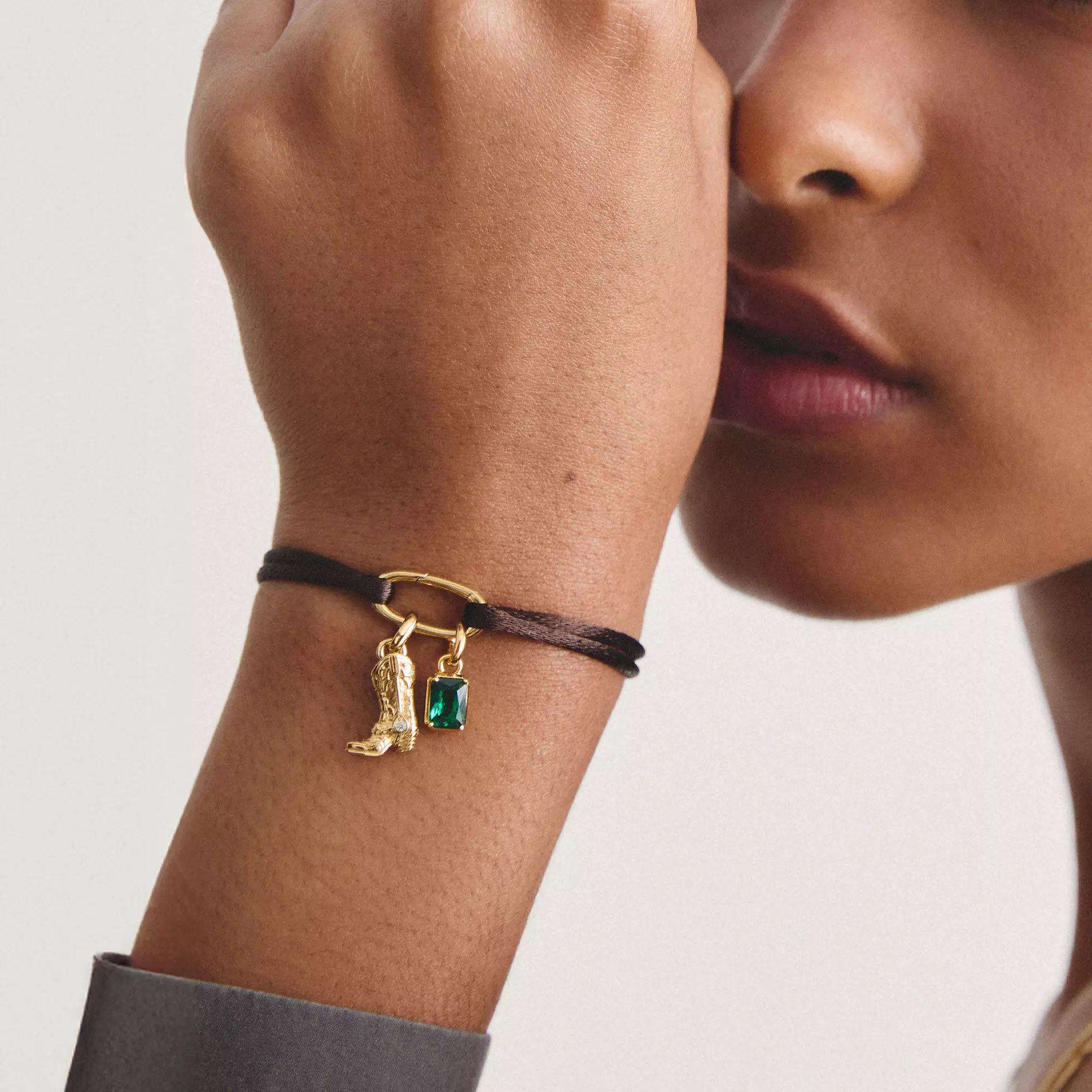 Thomas Sabo Connect - Charm Cowboystiefel - 18k Gelbgold Vergoldung - Zirkonia - Charm mit Öse – Ansicht 3