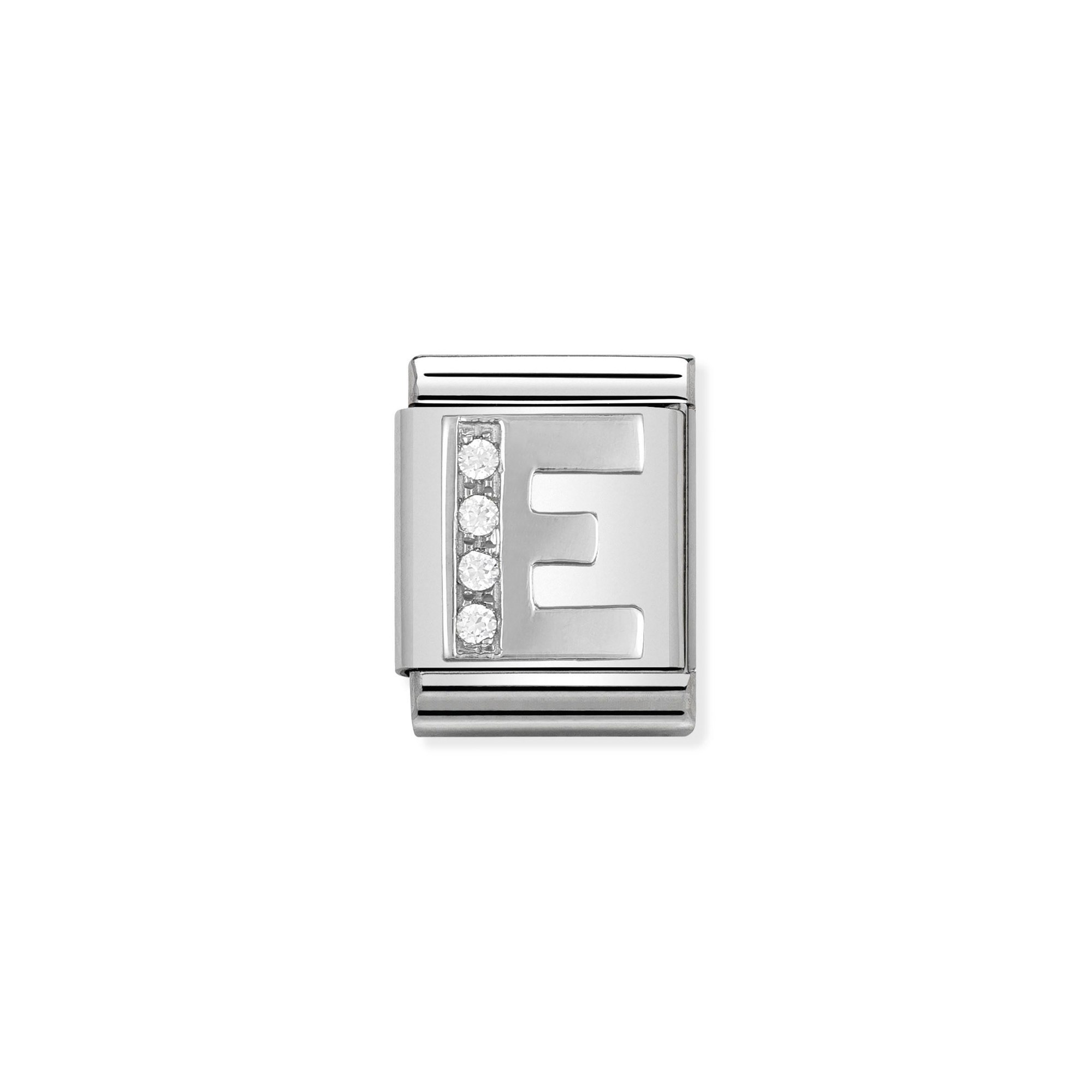 Nomination Composable Big Charm Buchstabe E - Silber 925, Zirkonia