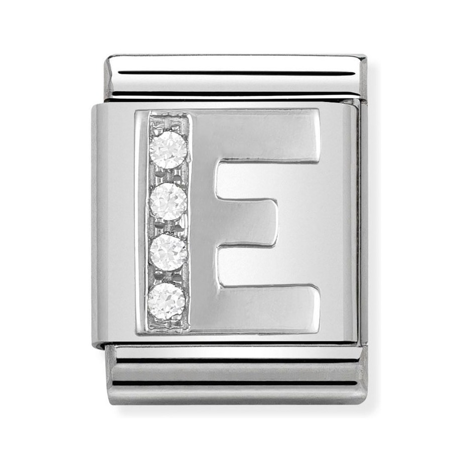 Nomination Composable Big Charm Buchstabe E - Silber 925, Zirkonia