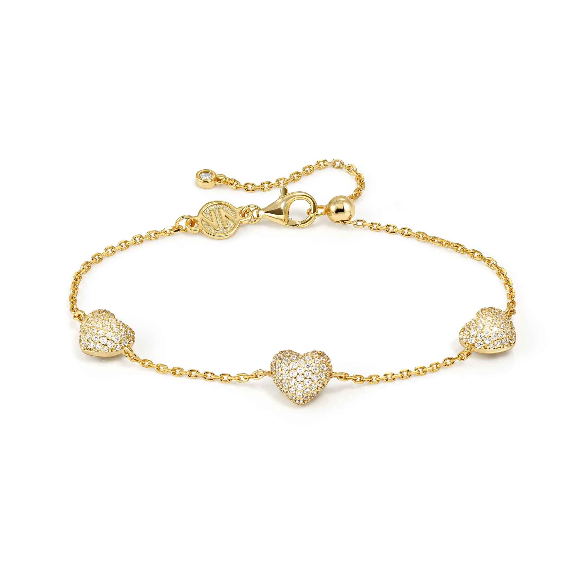 Nomination LIFEPOETRY Armband aus Sterling Silber & Zirkonia in Pavé-Fassung besetzte Schmuckelemente - Herz - vergoldet – Ansicht 2
