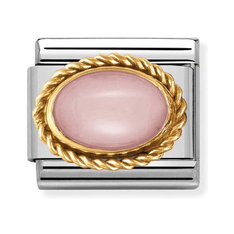 Nomination Composable Classic Charm Kordel rosa Opalmondschein - Edelstahl, Gelbgold