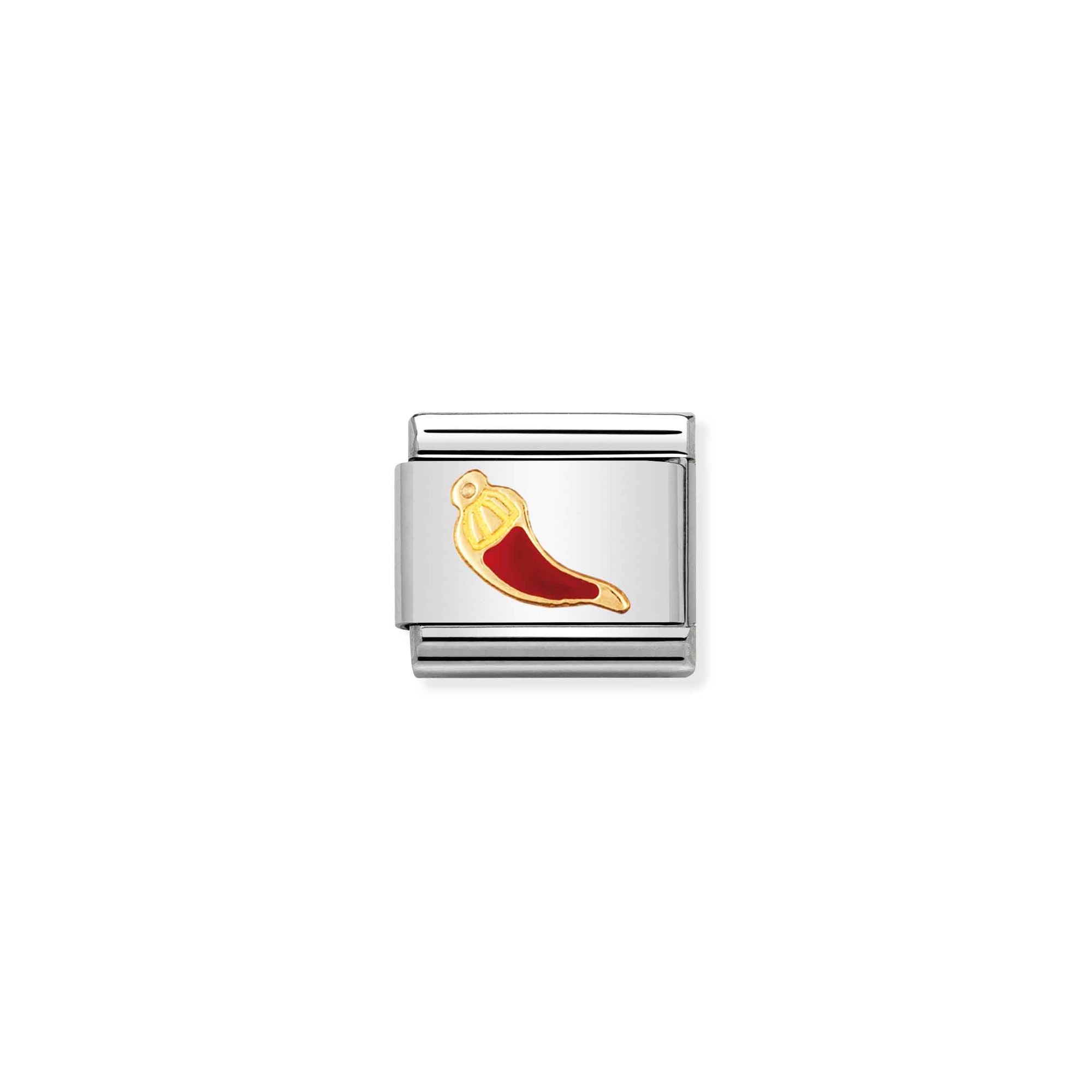 Nomination Composable Classic Charm Glückshorn rot - Edelstahl, Gold 750 Gelbgold