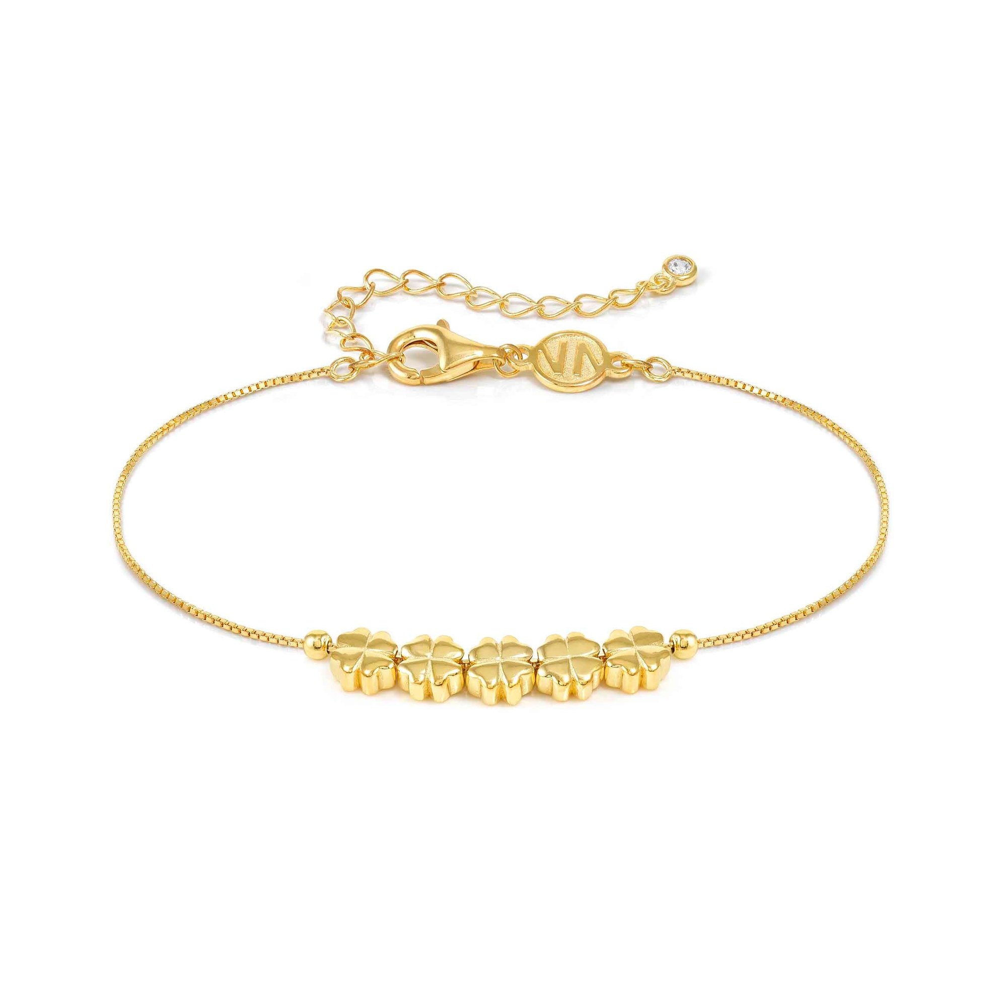 Nomination Sterling Silber - Kleeblatt - vergoldet Armband - Armonica – fünf Kleeblätter – 15-19 cm – Ansicht 2