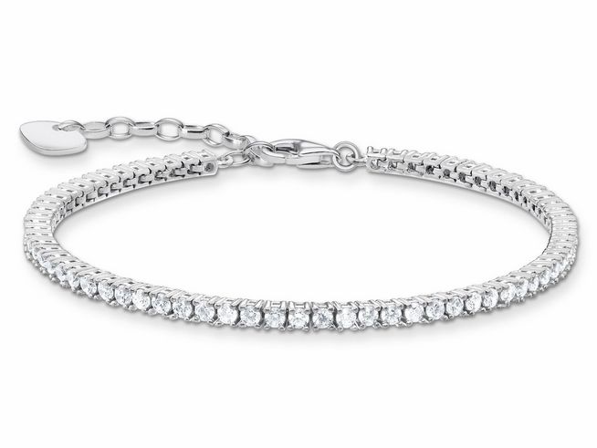 Thomas Sabo Armband A2021-051-14-L19V aus Sterling Silber mit weißen Zirkonia, elegante Verzierung, Länge 19 cm, zeitloses Schmuckstück für jeden Anlass.