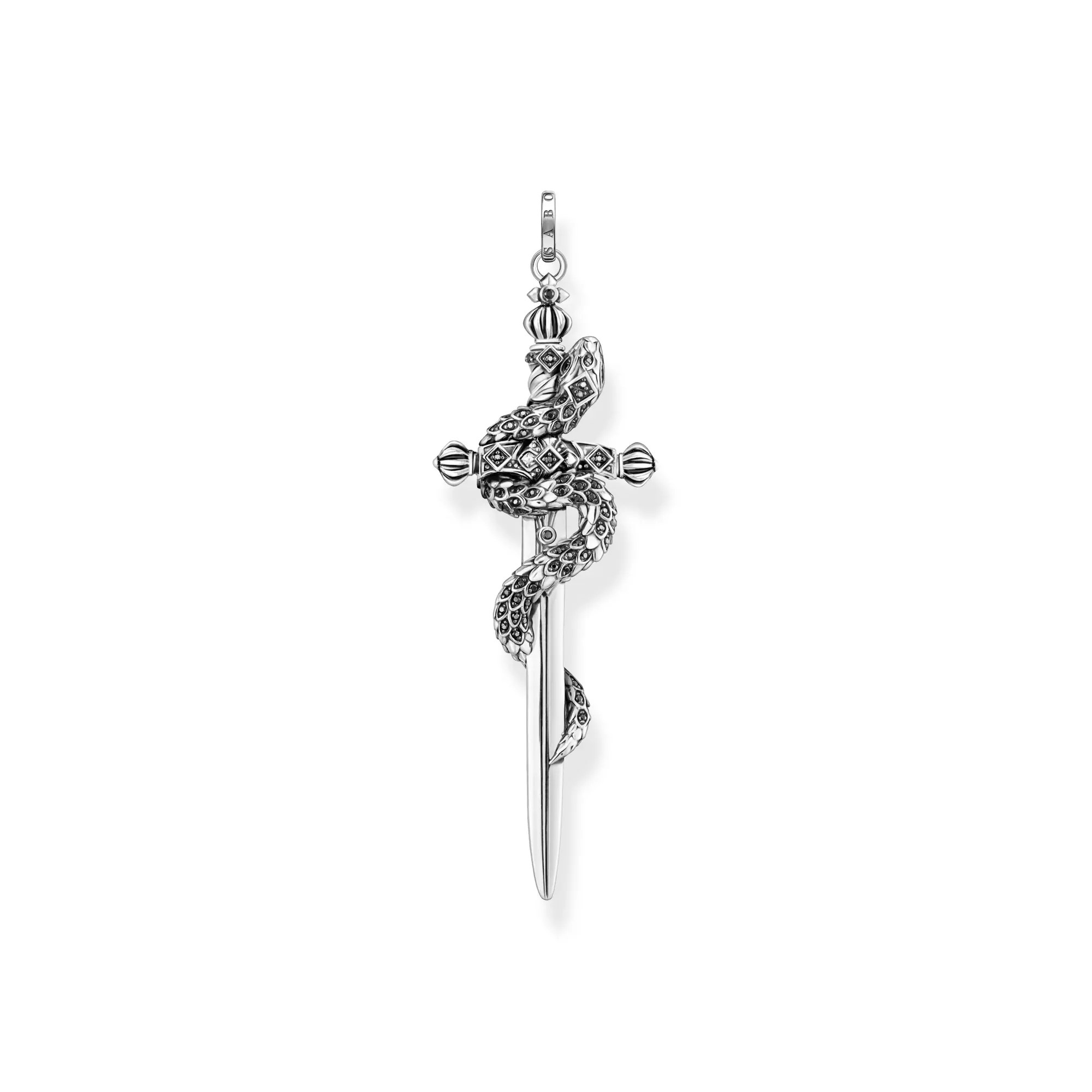 Thomas Sabo Anhänger geschwärzt Schwert mit Schlange – Silber – Zirkonia