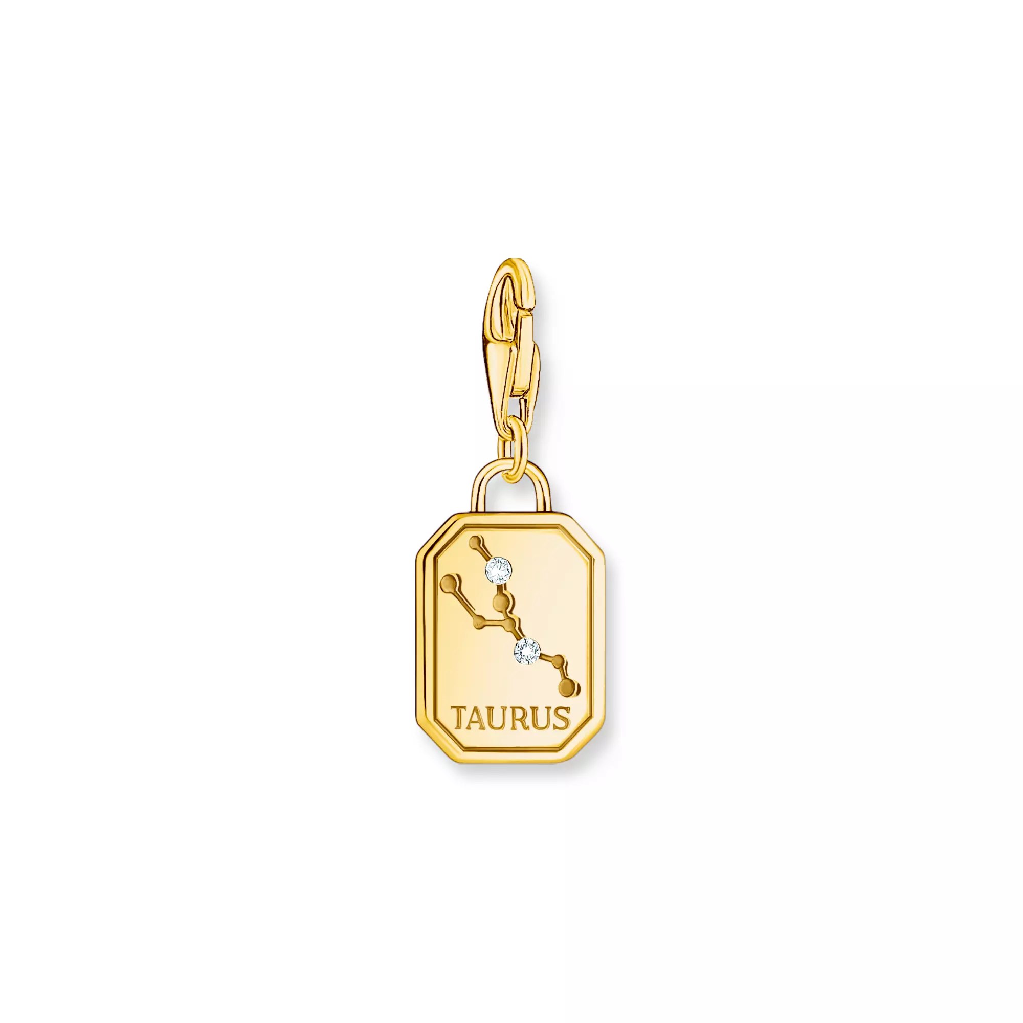 Thomas Sabo Charm-Anhänger - Sternzeichen Stier - Silber Gelbgold verg. & Zirkonia – Ansicht 2