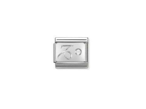 Sternzeichenanhänger für Steinbock aus Silber mit Zirkonia, dekoriert mit dem Symbol des Steinbocks und einem funkelnden Stein, ideal für Schmuckliebhaber.
