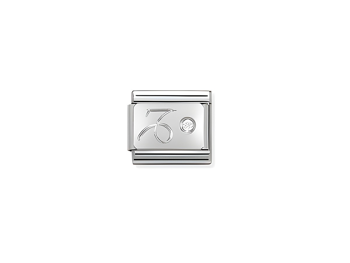 Sternzeichenanhänger für Steinbock aus Silber mit Zirkonia, dekoriert mit dem Symbol des Steinbocks und einem funkelnden Stein, ideal für Schmuckliebhaber.