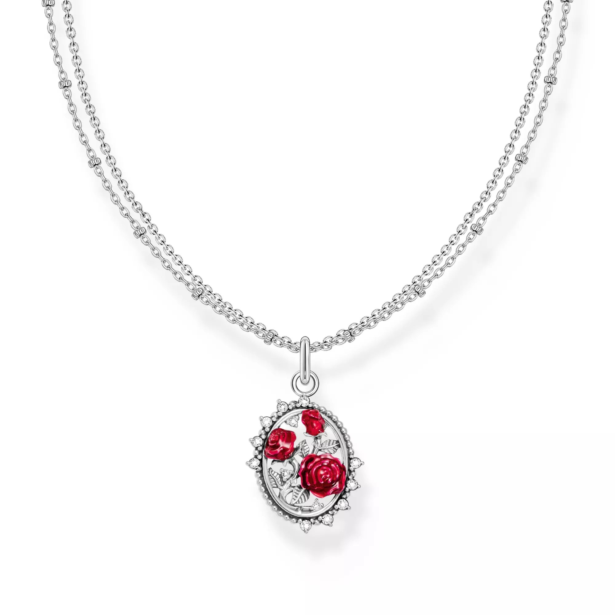 Thomas Sabo True Romance Kette - rot - Silber geschw. + Emaille + Zirkonia - 40-45 cm – Ansicht 2