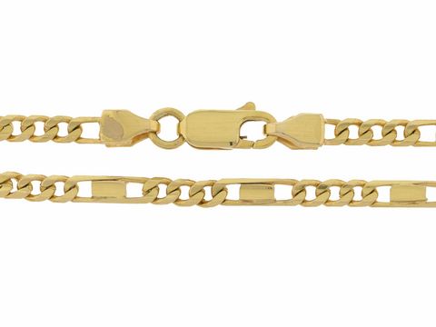 47928-0 Panzerstegkette 585 Gold mit einer Länge von 45 cm und einer Breite von 3,2 x 1,2 mm. Ausgestattet mit einem Karabiner. Hergestellt von Juwelier Harnisch, Gold 585.