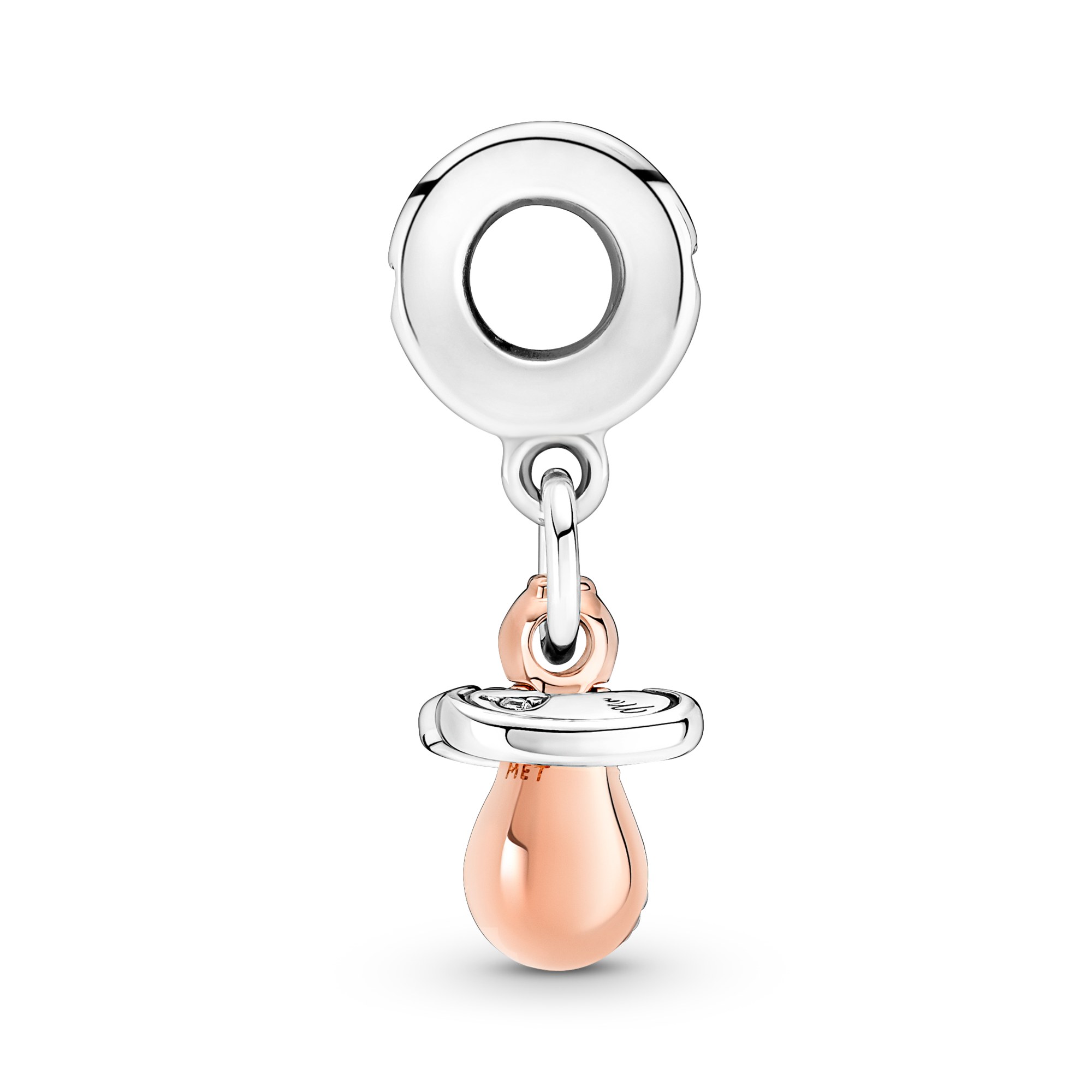 Pandora Baby-Schnuller Charm-Anhänger - Silber & Roségold Verg. Zirkonia – Ansicht 5