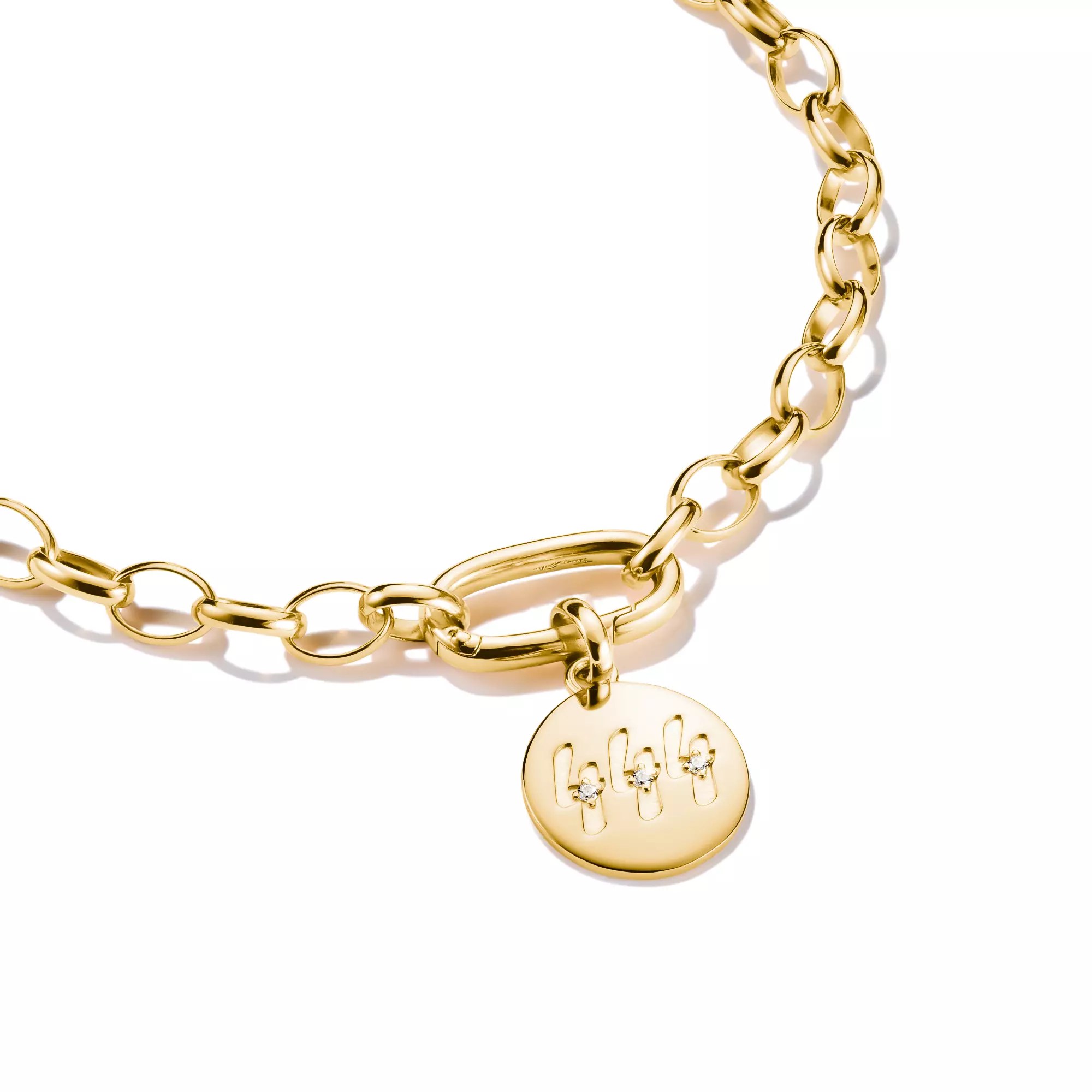 Thomas Sabo Connect - Engelzahl 444 - Charm mit Öse - Silber & Gelbgold Verg. + Zirkonia – Ansicht 2