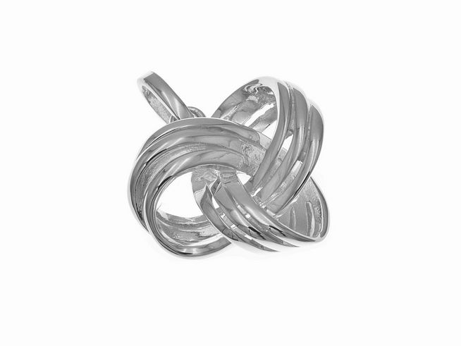 Anhänger aus Sterling Silber in Knotenform, poliert und rhodiniert, vom Hersteller Juwelier Harnisch, mit besonderem Design für stilvolle Akzente.