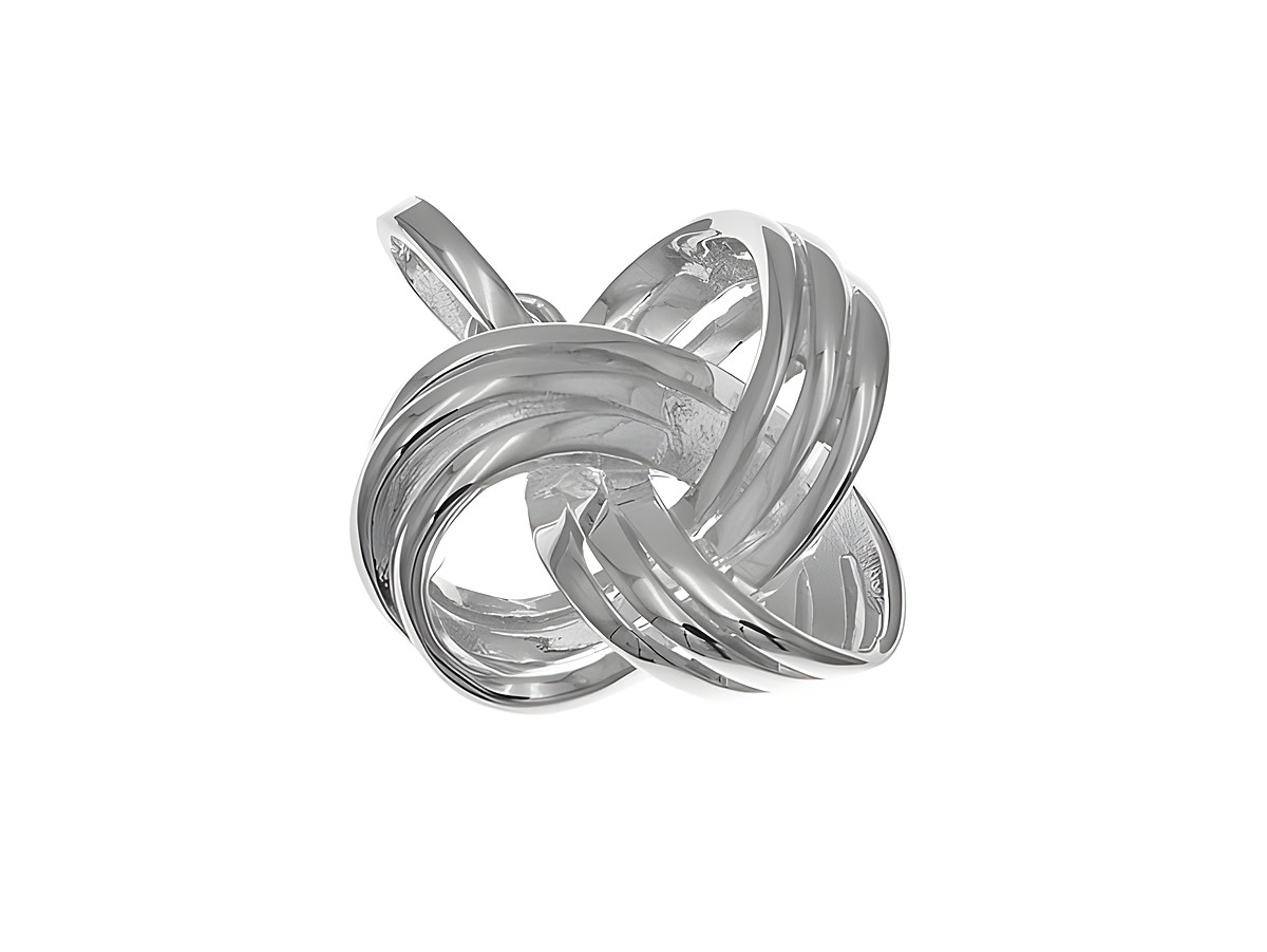 Anhänger aus Sterling Silber in Knotenform, poliert und rhodiniert, vom Hersteller Juwelier Harnisch, mit besonderem Design für stilvolle Akzente.