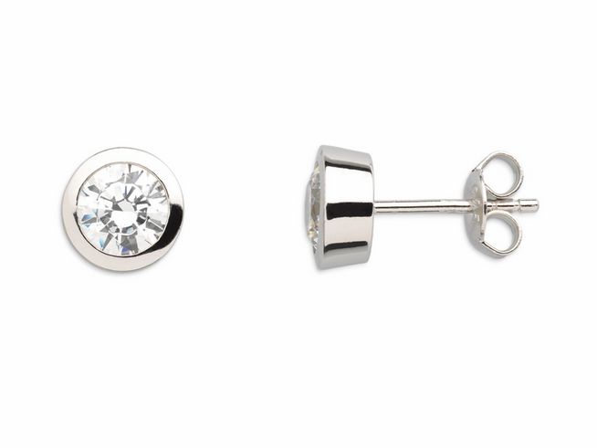 Xenox Sterling Silber Ohrringe XS7157 in ZARGE SILBER mit funkelndem Stein, eleganter Ohrschmuck von Xenox, ideal für jedes Outfit.