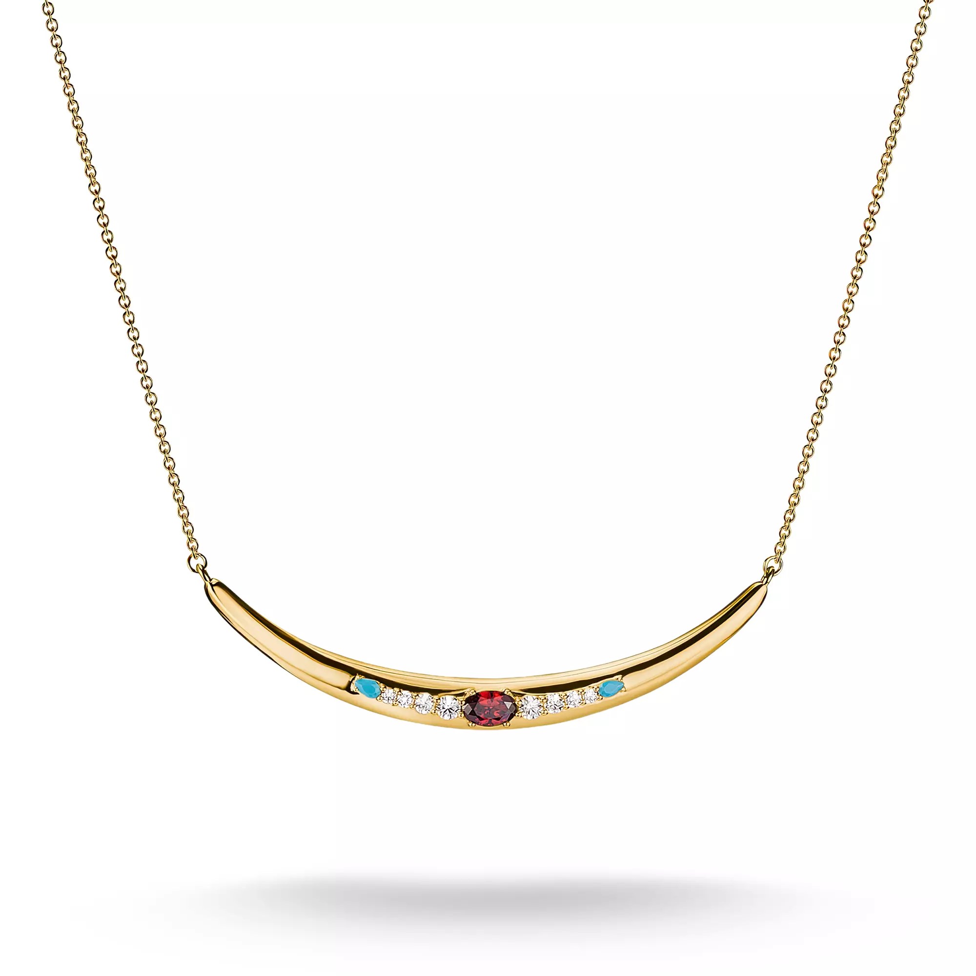 Thomas Sabo ELYNDRA Kette 40 - 45 cm - 750/- Gold auf Silber & Glas-Keramik Stein & Zirkonia - Bunt – Ansicht 2