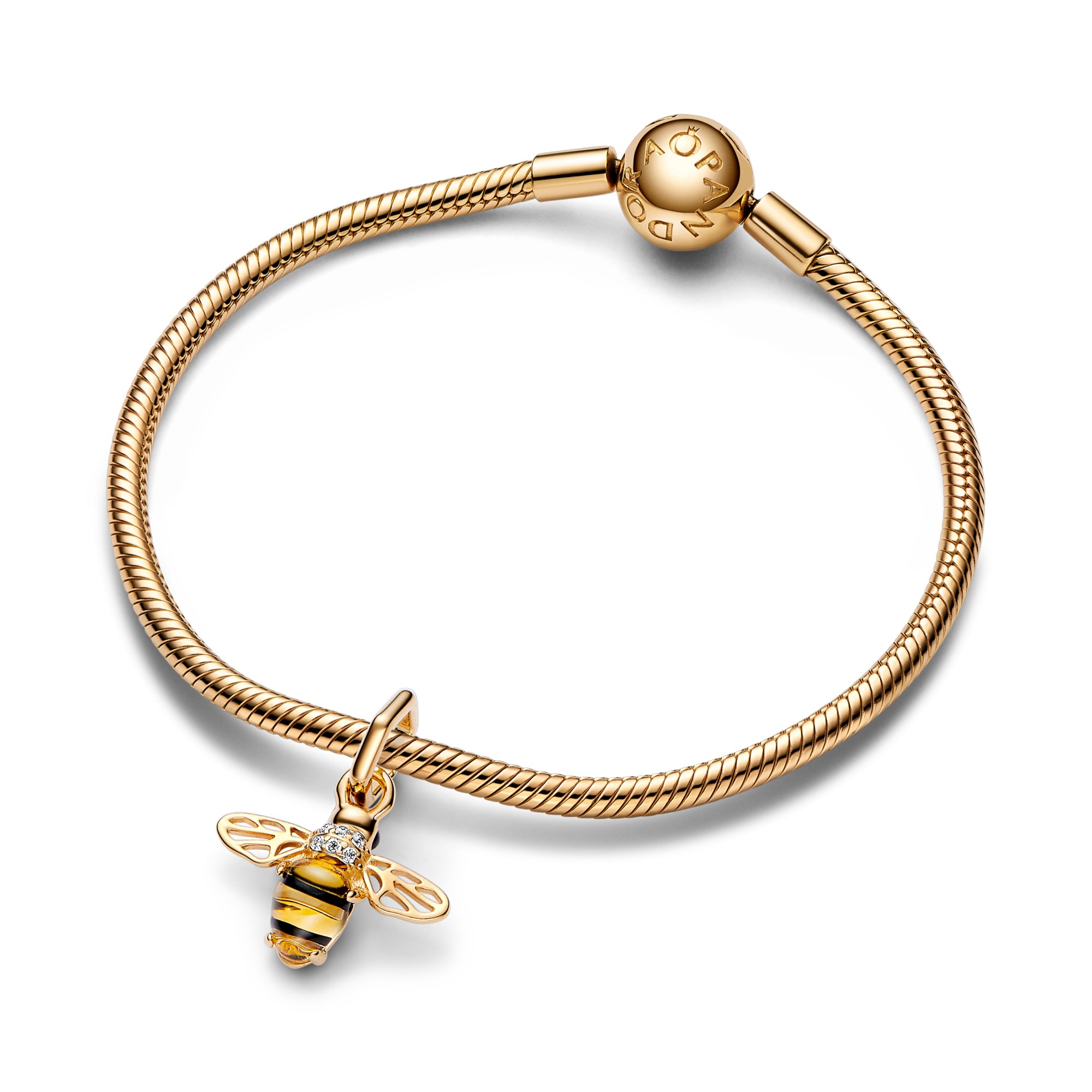 Pandora Funkelnde Biene Charm-Anhänger - Gelbgold Vergoldung – Ansicht 2