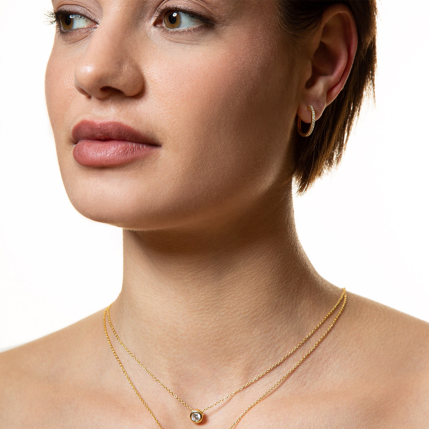XENOX Sterling Silber Ohrringe XS8663G - Creolen - Gelbgold vergoldet – Ansicht 3