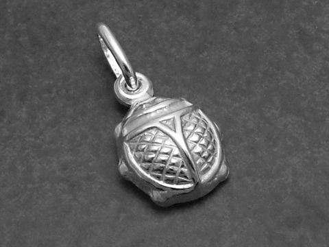 3D Käfer 925 Sterling Silber Anhänger, Hersteller Juwelier Harnisch, für Kinder. Der Anhänger zeigt einen detaillierten Käfer mit feinen Gravuren auf der Oberfläche.