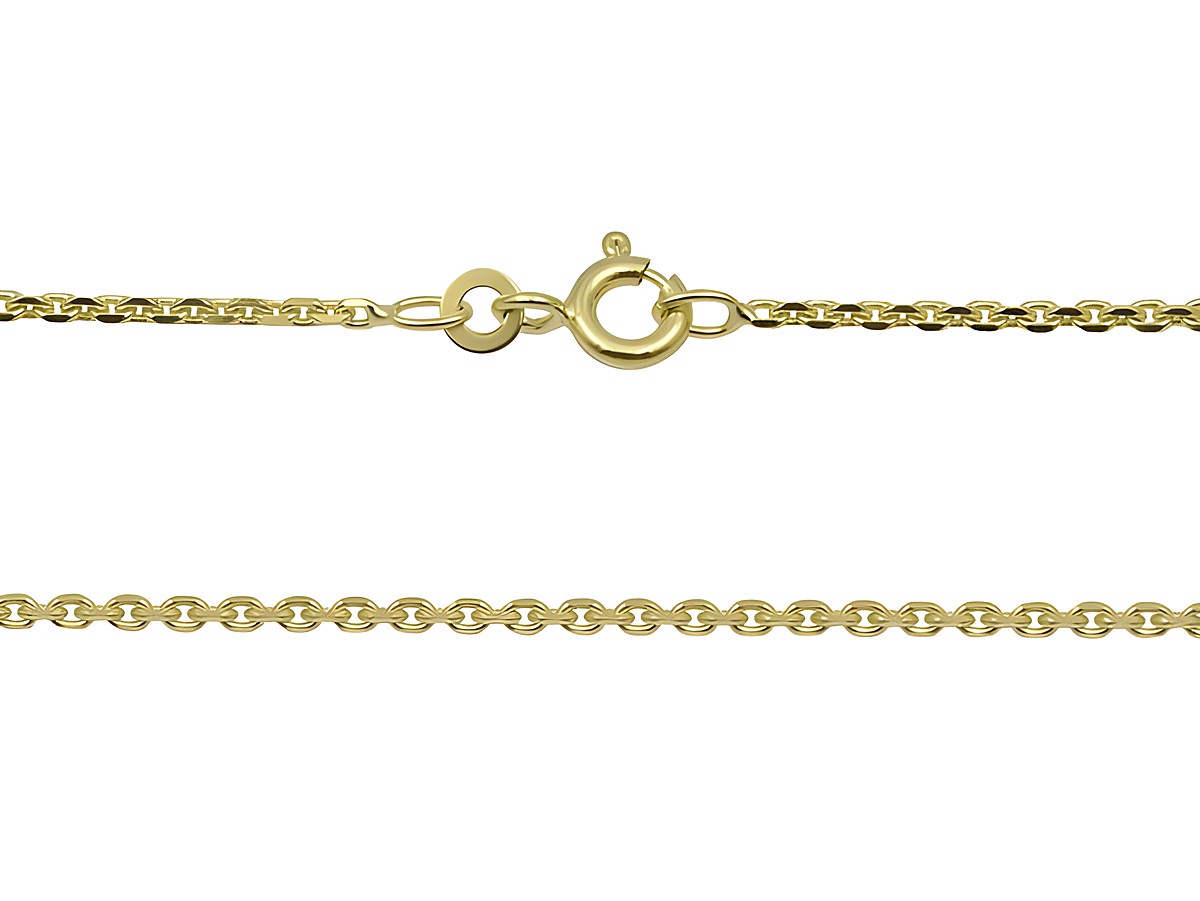 Ankerkette aus 333 Gelbgold, diamantiert, mit einem Durchmesser von 1,7 x 1,7 mm und einer Länge von 42 cm, vom Hersteller Juwelier Harnisch. Ideal für eleganten Schmuck.