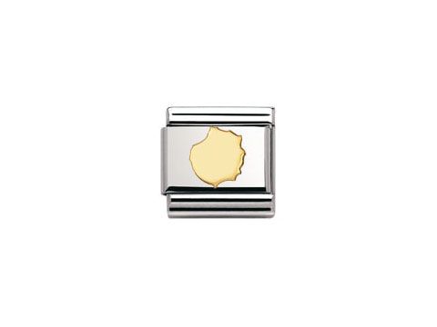 Wunderschöner Nomination Classic Anhänger mit der stilisierten Form der Kanarischen Insel Gran Canaria in gold und silber, ideal für Schmuckliebhaber und als Geschenk.