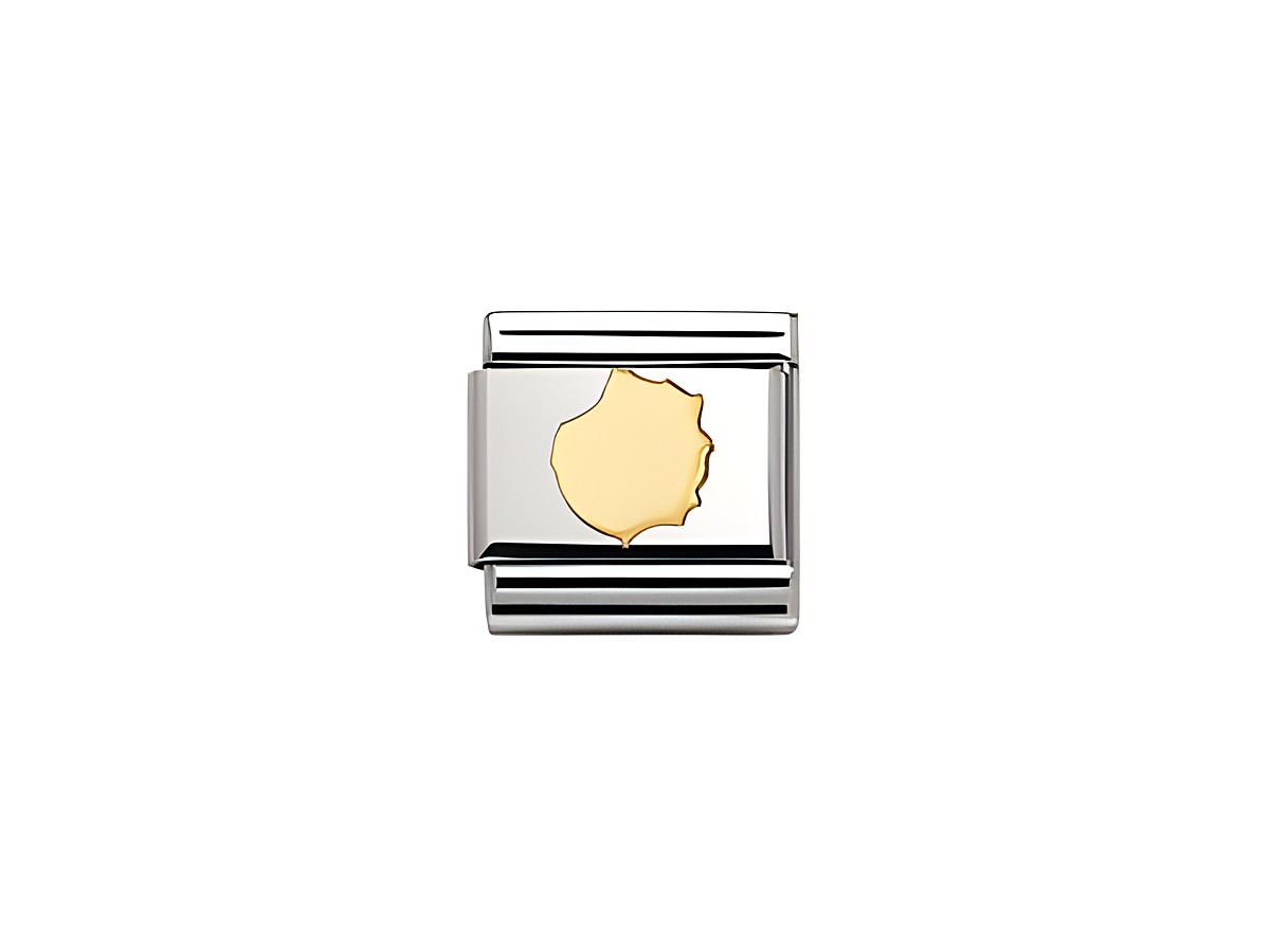 Wunderschöner Nomination Classic Anhänger mit der stilisierten Form der Kanarischen Insel Gran Canaria in gold und silber, ideal für Schmuckliebhaber und als Geschenk.