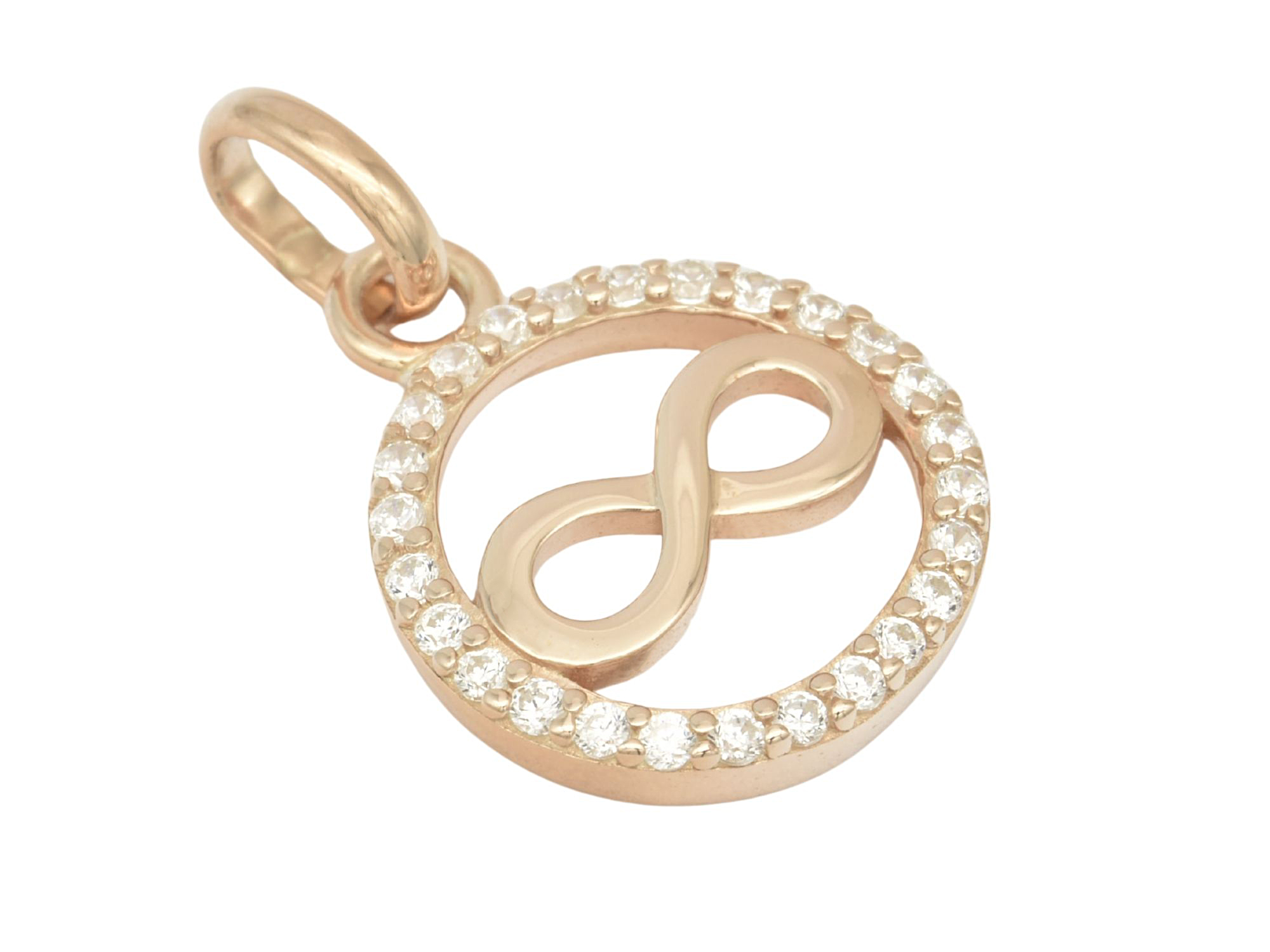 Anhänger Unendlichkeit Symbol - Sterling Silber Roségold Vergoldung - Zirkonia