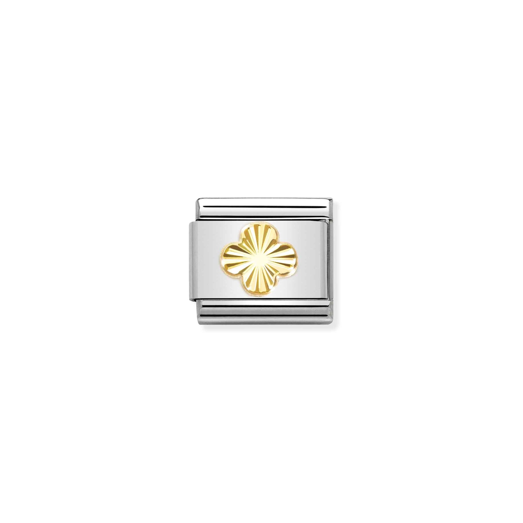 Nomination Composable Classic Charm Glücksklee - Edelstahl, Gold 750 Gelbgold, diamantiert