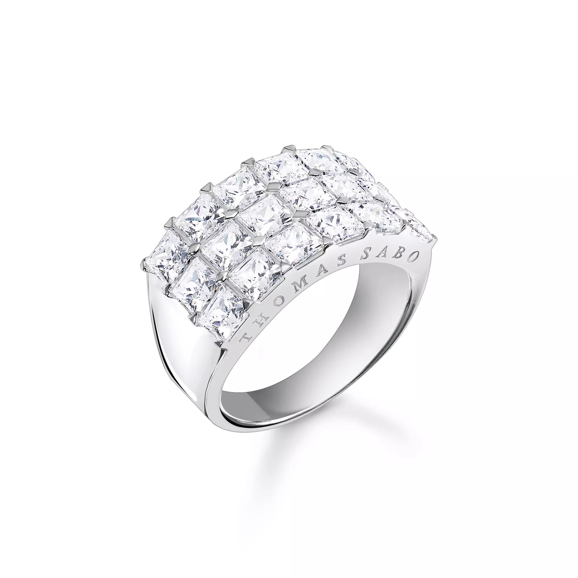 Thomas Sabo Ring weiße Steine Pavé silber – Zirkonia