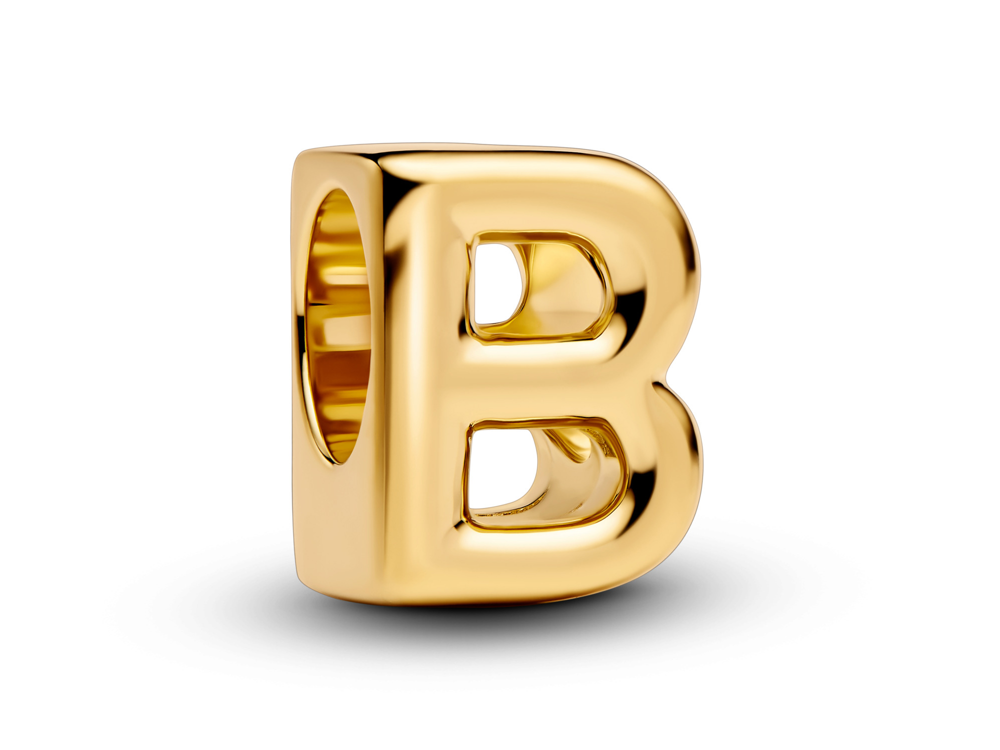Der Buchstabe B aus gelbgold vergoldetem Metall von Pandora zeigt ein modernes, glänzendes Design und ist Teil der Neuheiten. Ideal als charm für Schmuckstücke.