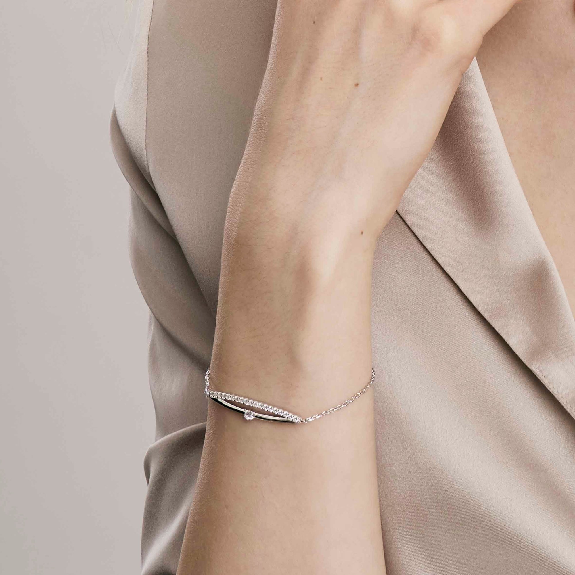 Nomination Sterling Silber - Weiß Armband - Cosmiclove 15-19 cm – Ansicht 2