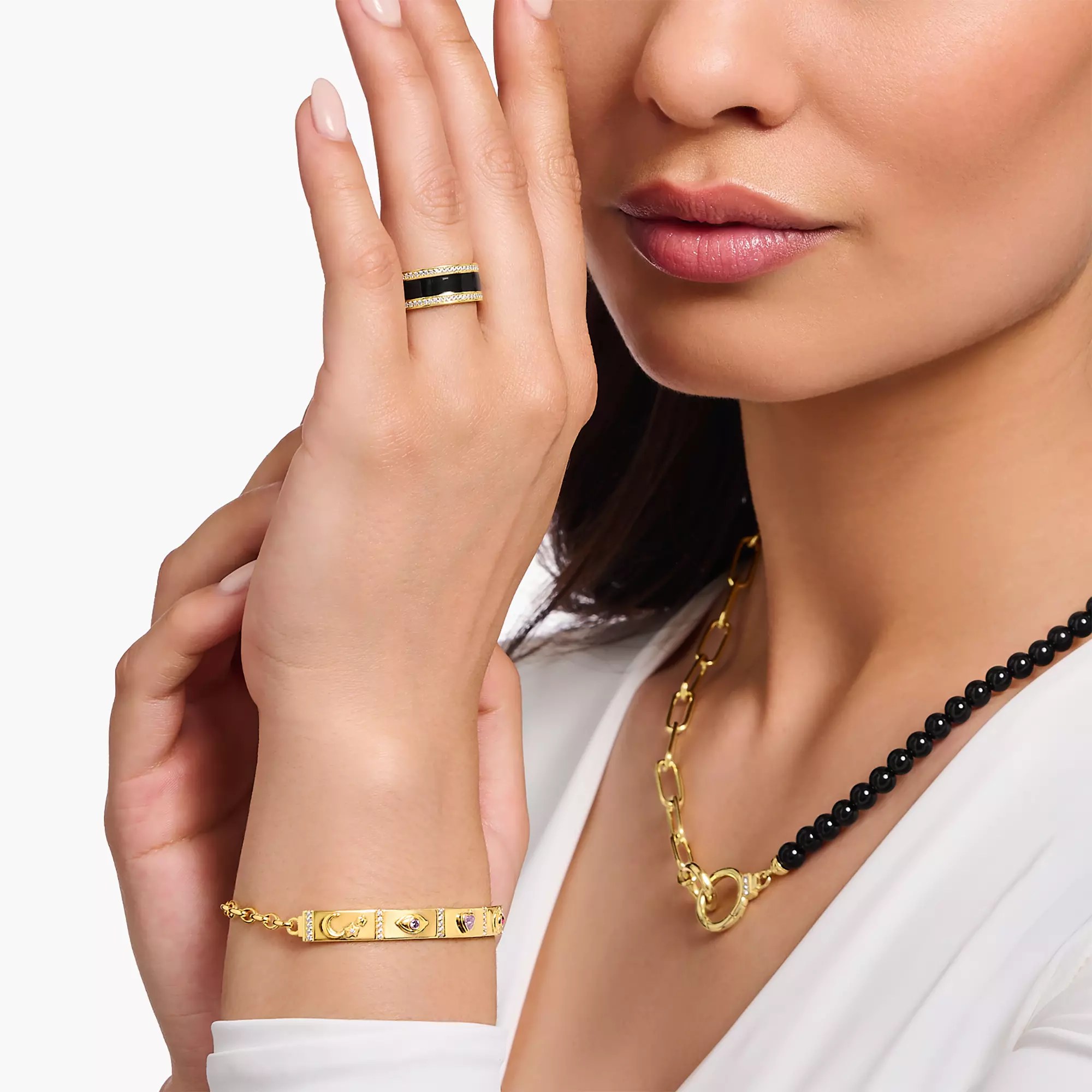 Thomas Sabo Ring - Silber verg. & Emaille & Zirkonia - Schwarz – Ansicht 2