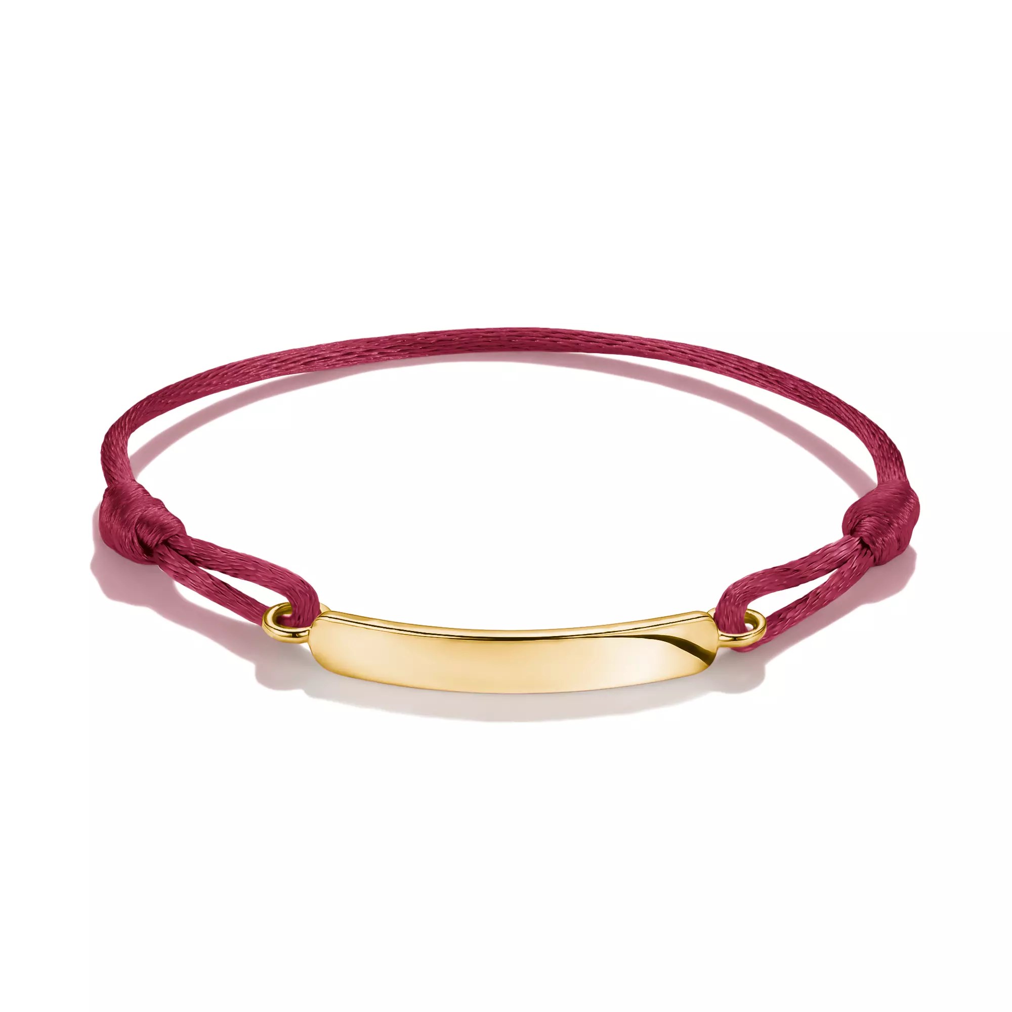 Thomas Sabo Together - Gravur-Armband - 24 cm - 18K Gelbgold-Vergoldung & Textil - bordeaux