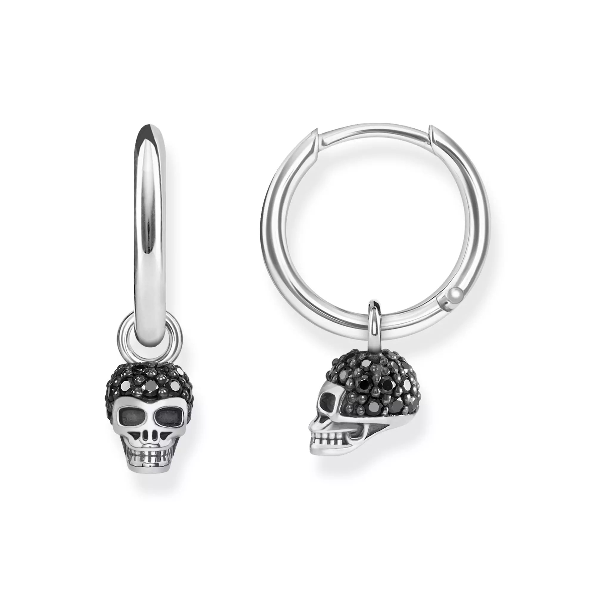 Thomas Sabo Creolen -Totenkopf- schwarz - 2,15 cm