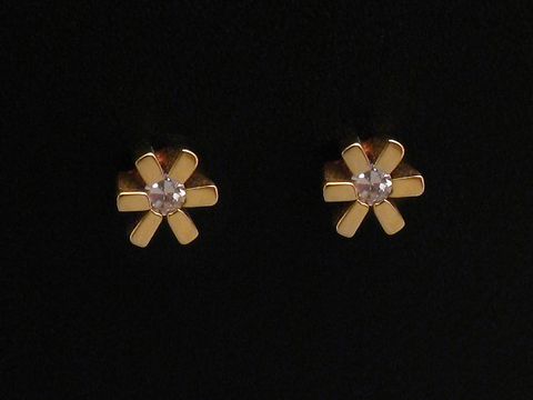 Ohrringe Diamant 0,03 ct. W/P1 DEZENT Gold 585 vom Hersteller Juwelier Harnisch, Brillant und Diamant, in blütenförmigem Design mit funkelnden Diamanten.